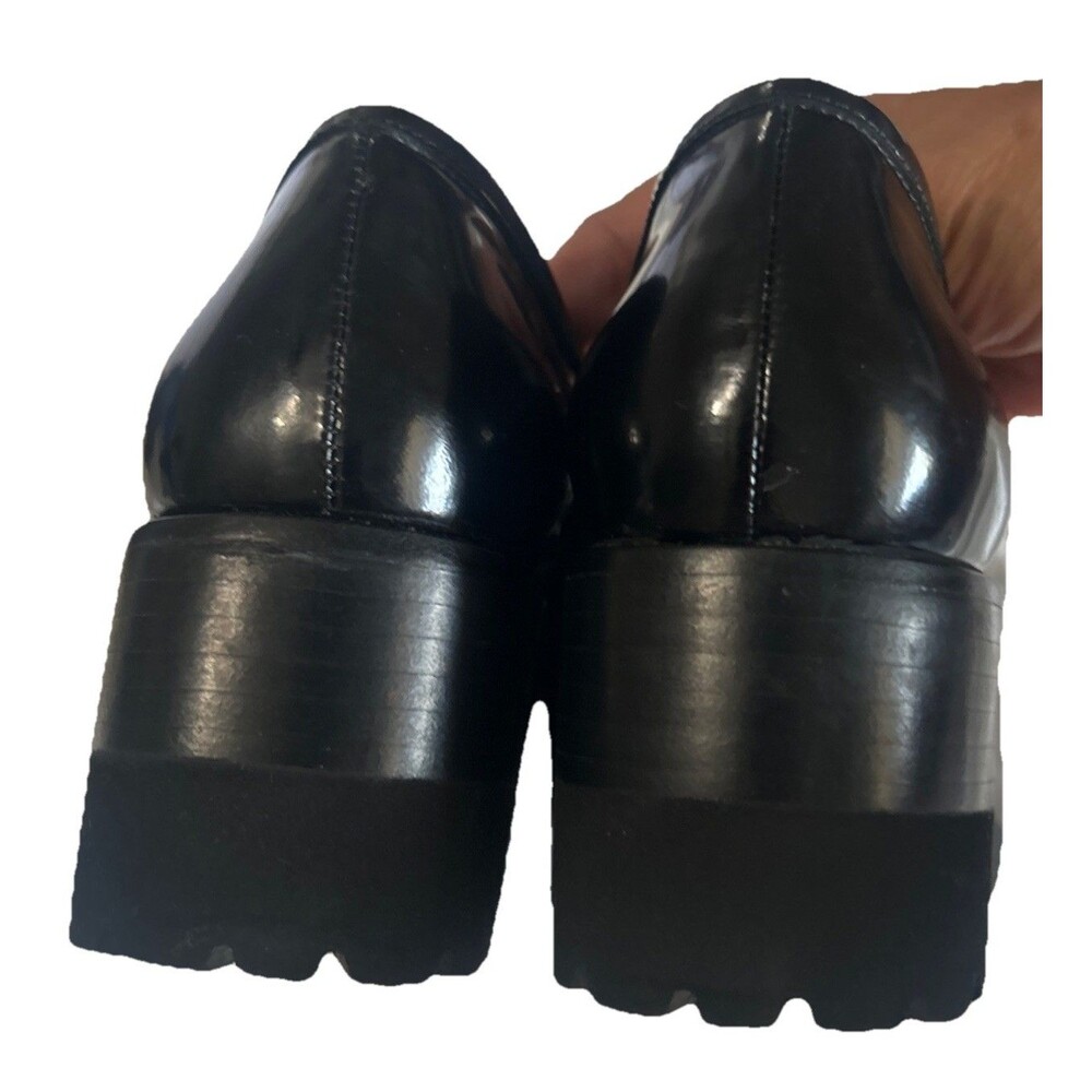 Jeffrey Campbell Suit You Sz 5.5 Platform Loafer Chunky Wedge Pointed Toe Black - Picture 13 of 16